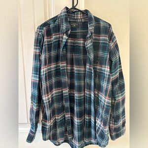 GH Bass & Co Men's Green Plaid Shirt Size XL